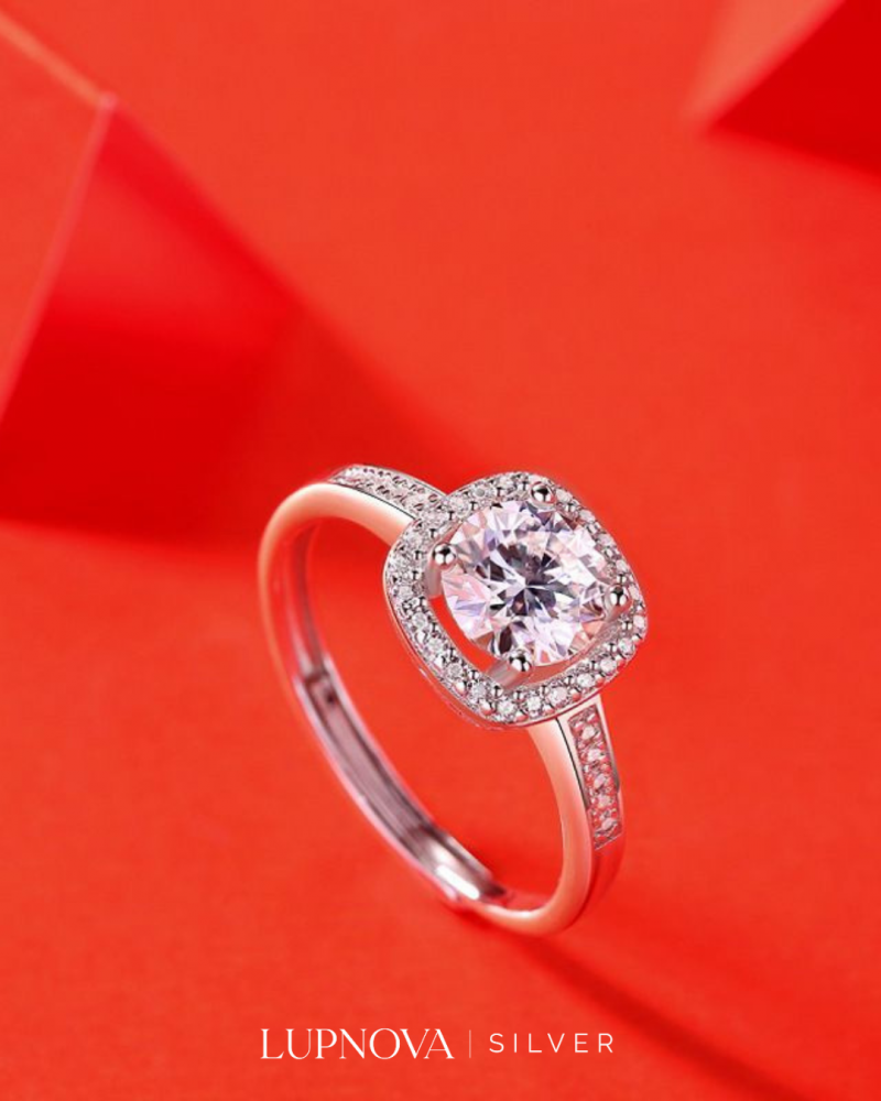 Anillo moissanita clásico plata925 - Imagen 4