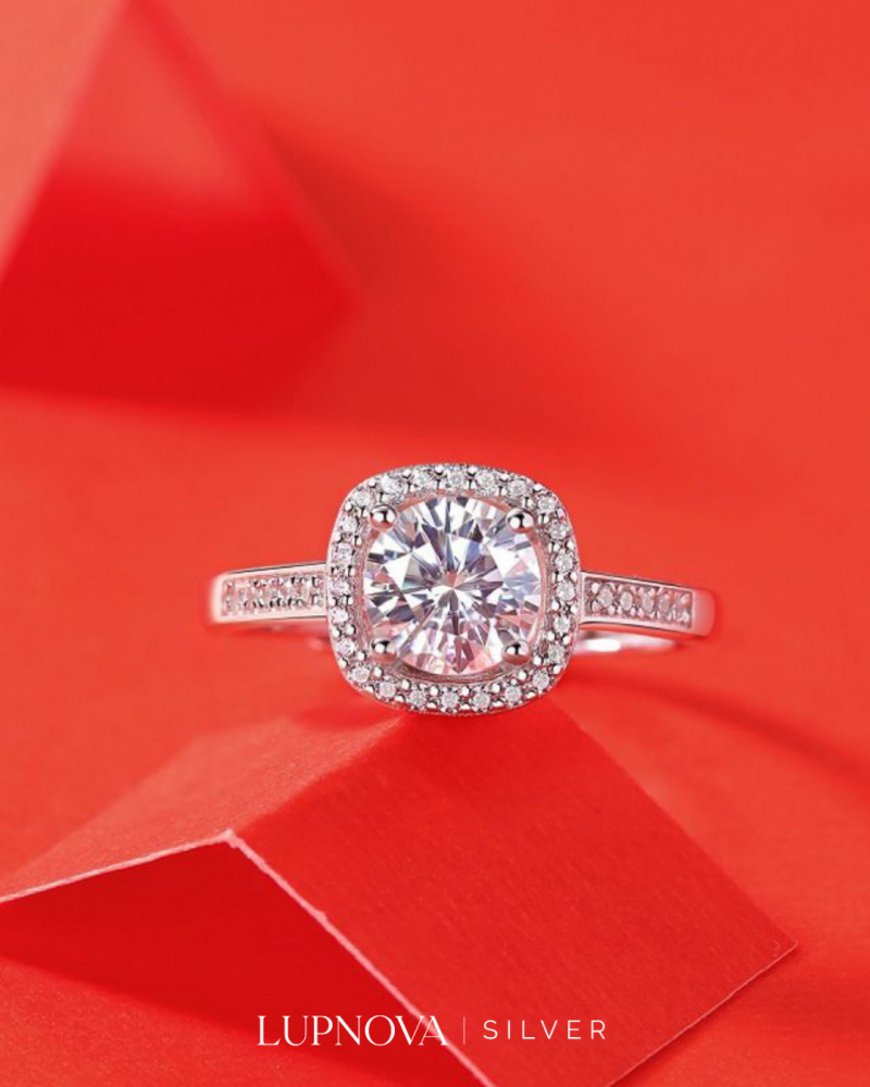 Anillo moissanita clásico plata925 - Imagen 6