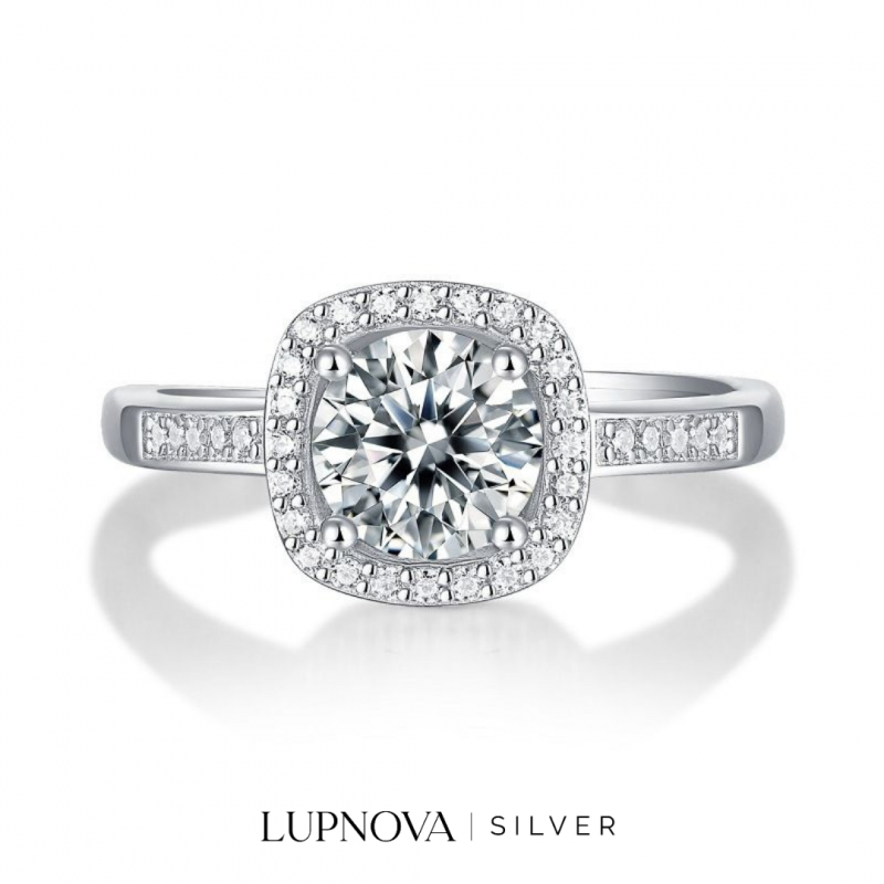 Anillo moissanita clásico plata925