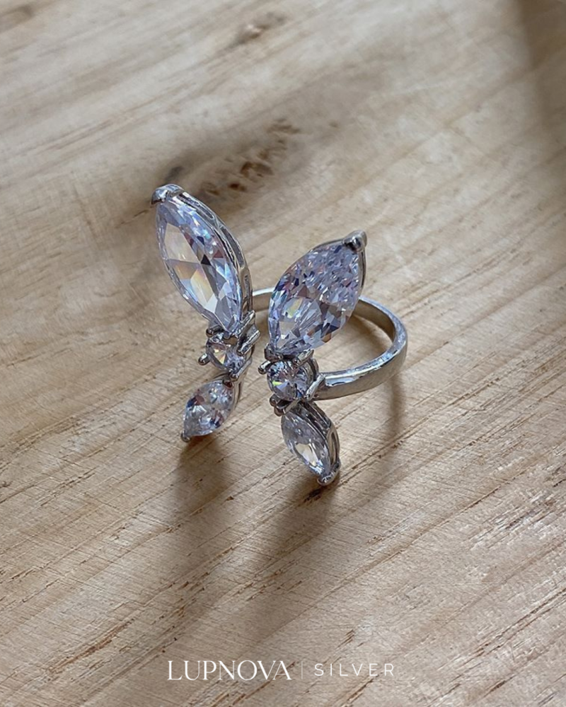 Anillo mariposa de cristales plata925 - Imagen 3
