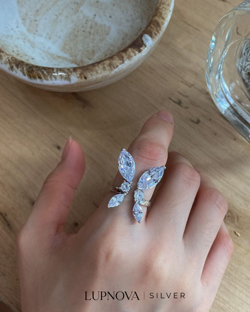 Anillo mariposa de cristales plata925 - Imagen 2
