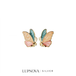 Aretes mariposa oil drop plata925