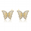 Aretes mariposa y circonia plata925 - Imagen 3