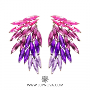 Aretes alas de colores - morado