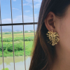 Aretes hoja calada plata925 - Imagen 2