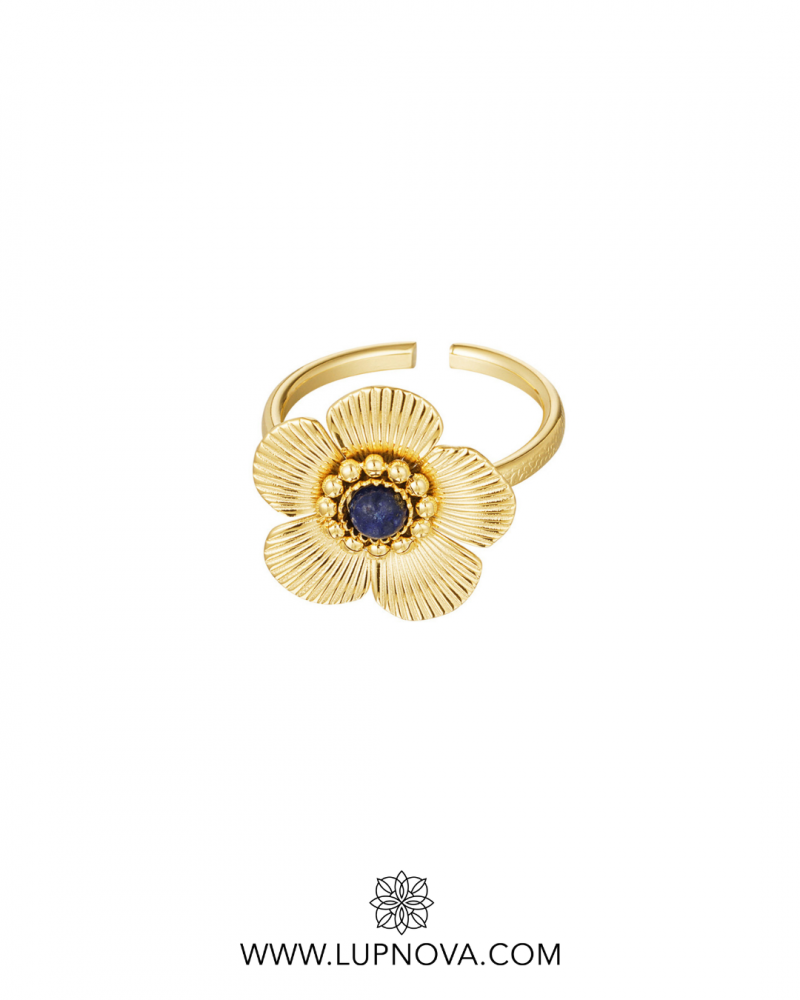 Anillo escultura de flor - Imagen 2