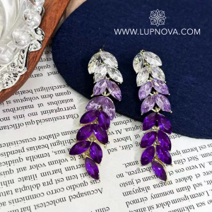 Aretes hojas en degradé
