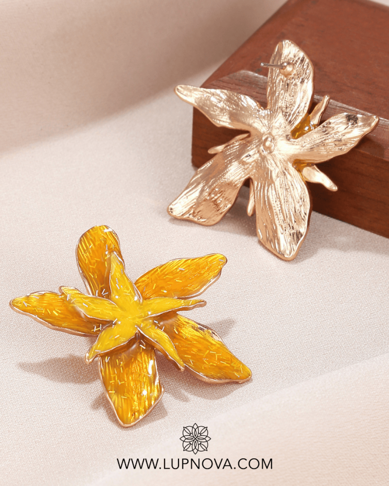 Aretes flores 3D oil drop - Imagen 4