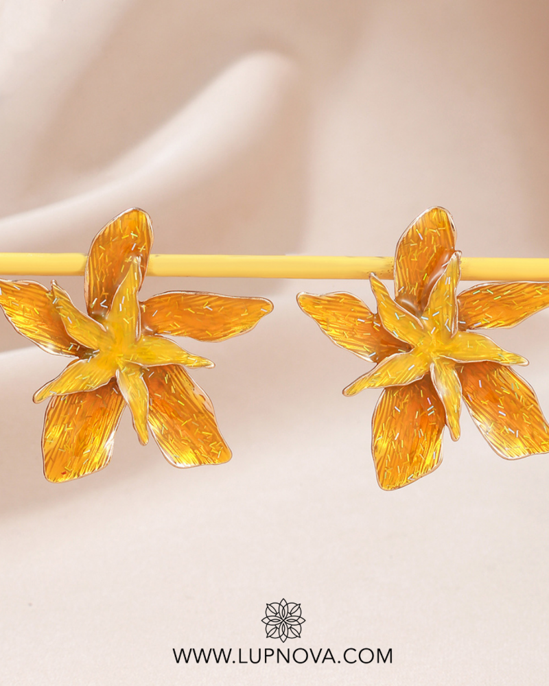 Aretes flores 3D oil drop - Imagen 2