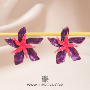 Aretes flores 3D oil drop