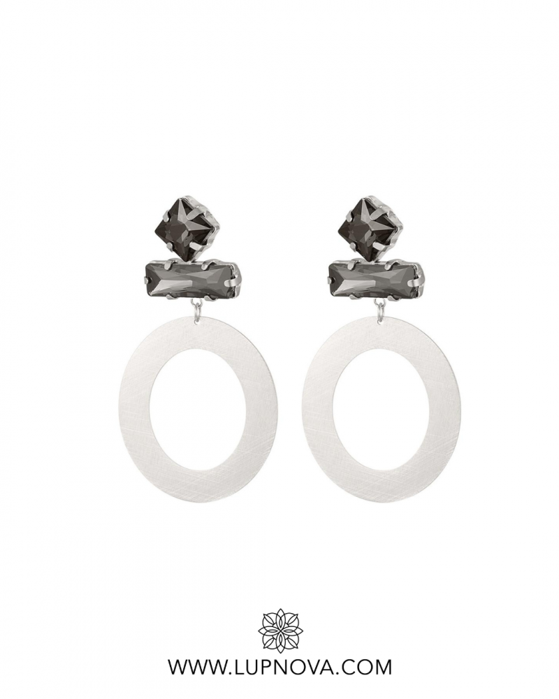 Aretes circulares de acero y cristales - Imagen 2