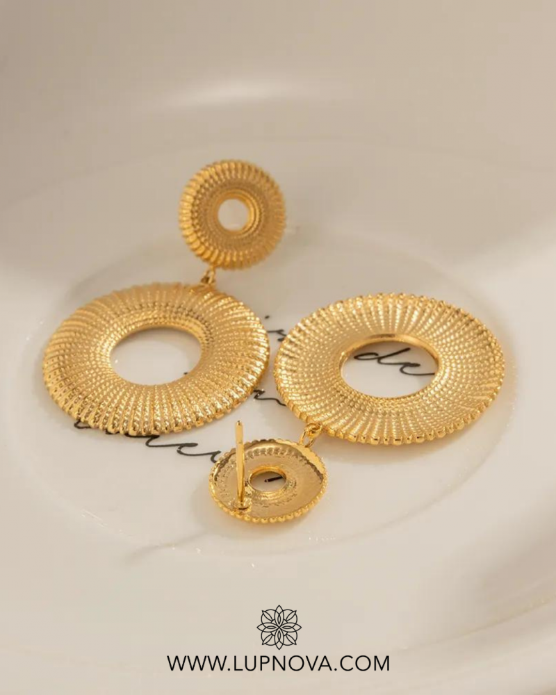 Aretes doble aro tallado - Imagen 3