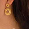 Aretes doble aro tallado - Imagen 2
