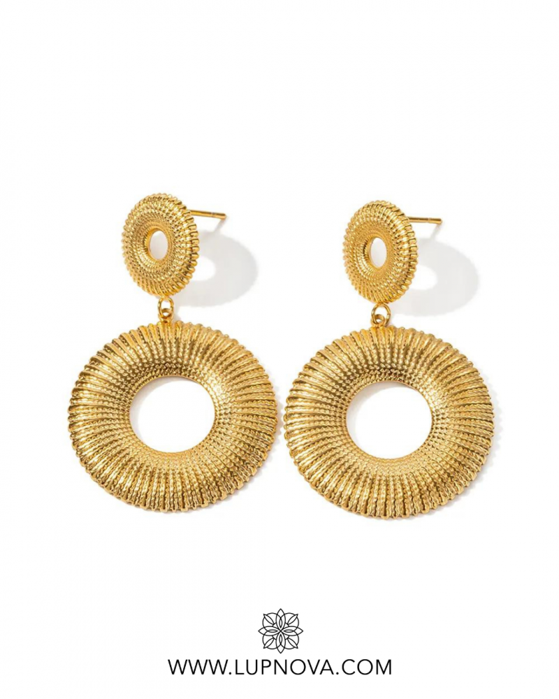 Aretes doble aro tallado - Imagen 5