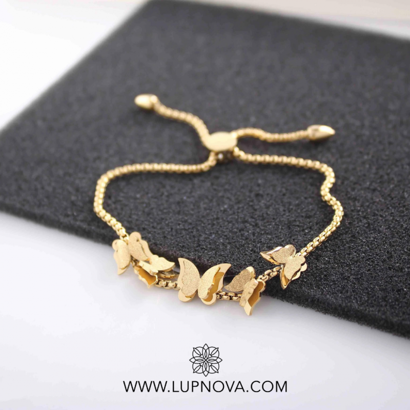 Pulsera ajustable de mariposas