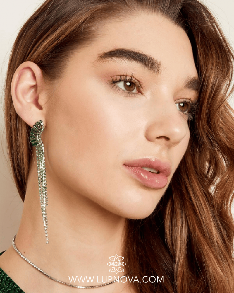 Aretes luna de rhinestone - Imagen 5