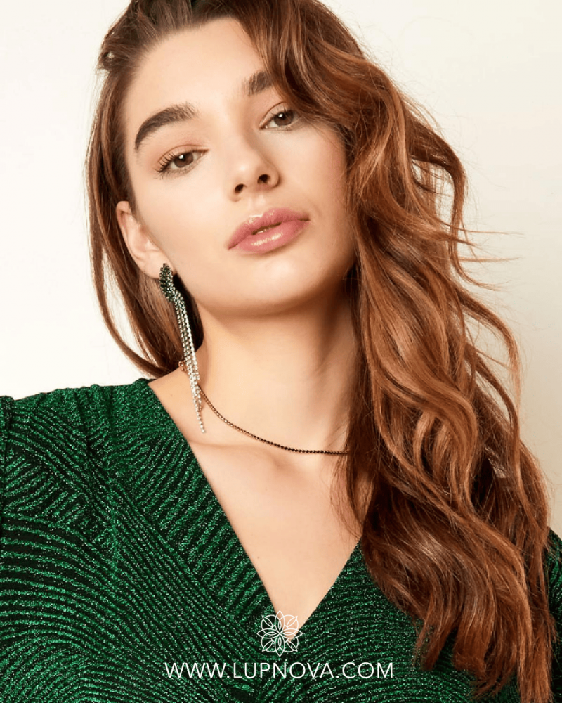 Aretes luna de rhinestone - Imagen 4