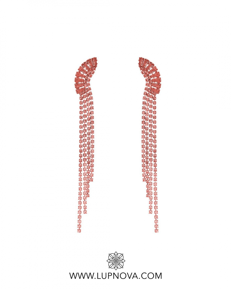 Aretes luna de rhinestone - Imagen 2
