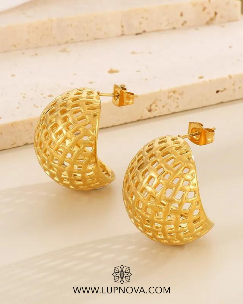 Aretes cóncavos calados estilo africano - Imagen 4