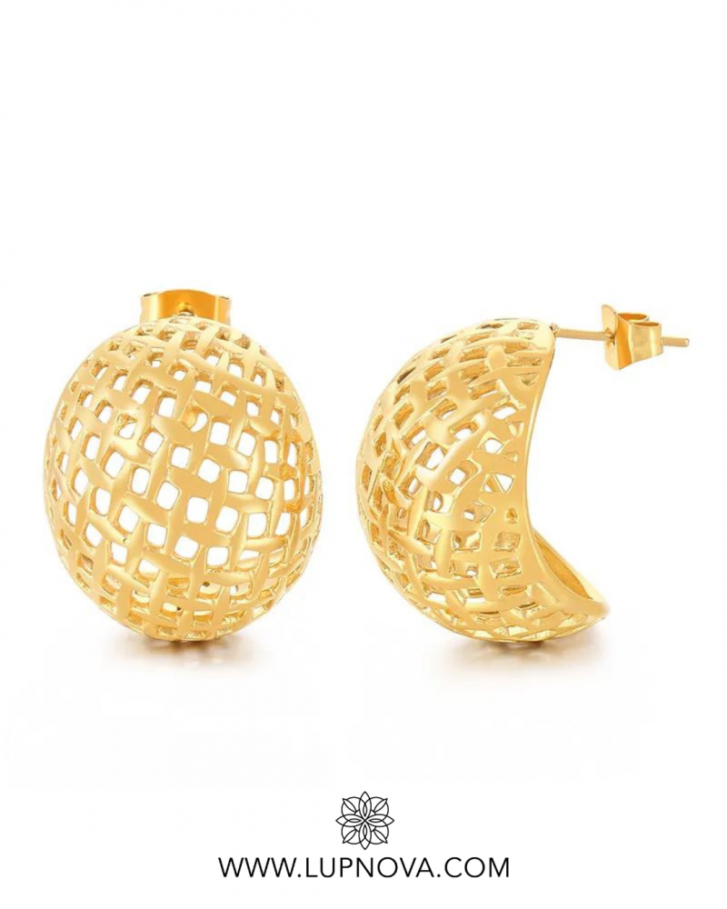 Aretes cóncavos calados estilo africano - Imagen 5