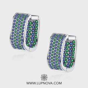 Aretes cubo de cristales plata925