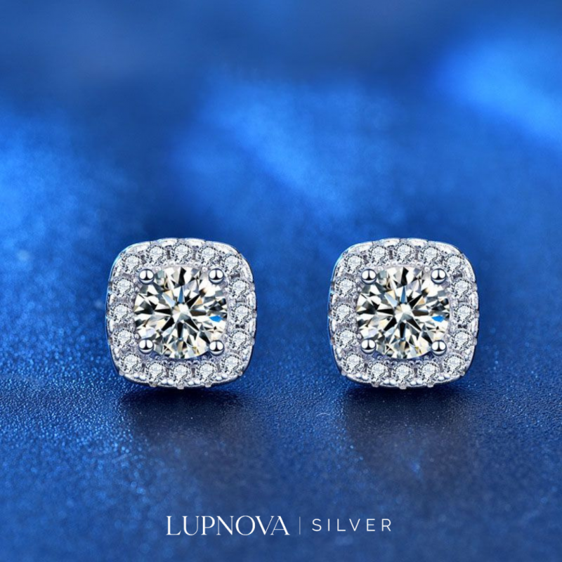 Aretes studs cuadrados plata925 - Imagen 5