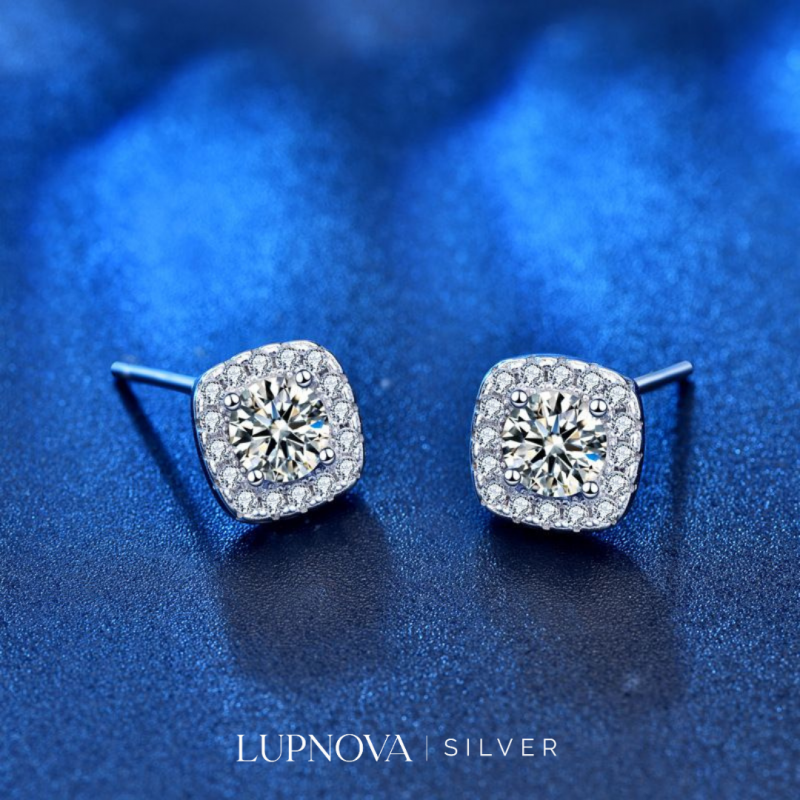 Aretes studs cuadrados plata925 - Imagen 3