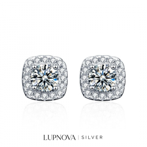 Aretes studs cuadrados plata925
