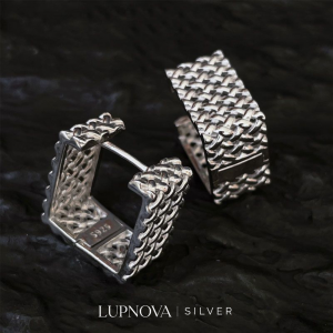 Aretes cubo mesh plata925