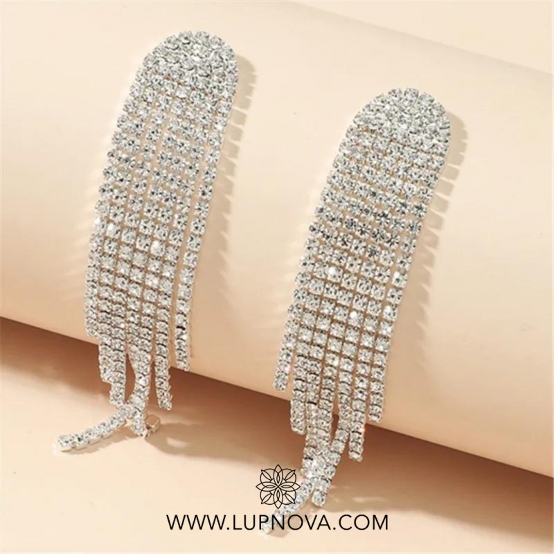 Aretes cascada de rhinestone dome - Imagen 2