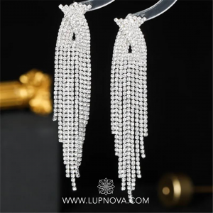Aretes colgantes rhinestone entrelazado
