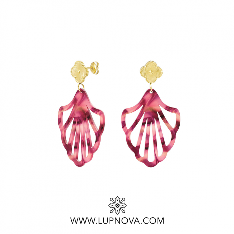 Aretes shell de resina - Imagen 2