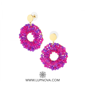 Aretes rosetón de cuentas