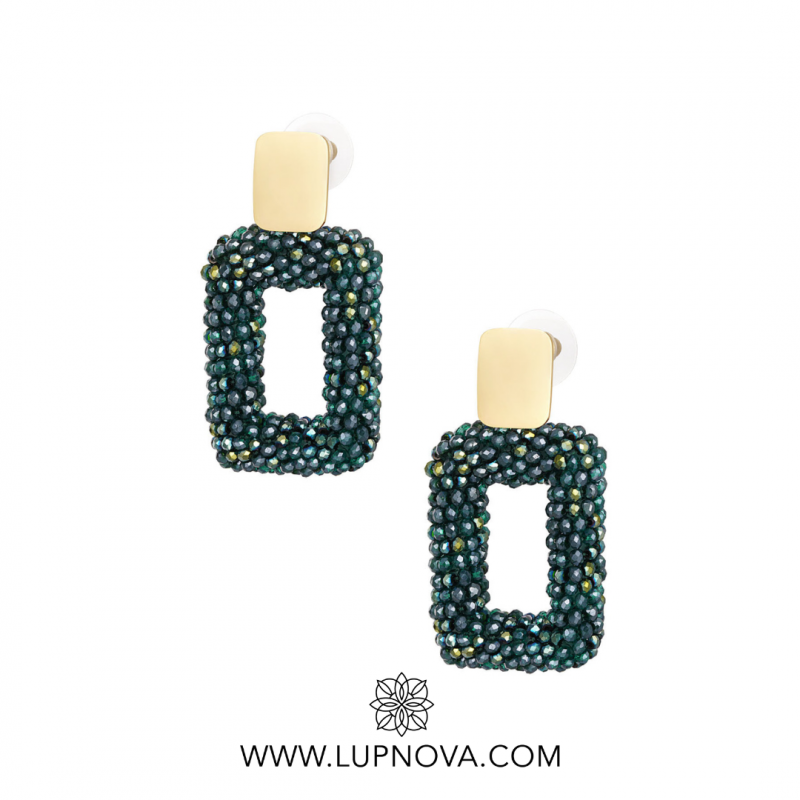 Aretes rectangulares de cuentas - Imagen 4