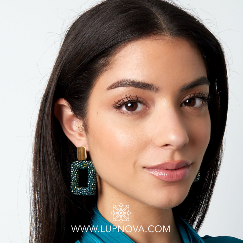 Aretes rectangulares de cuentas - Imagen 5