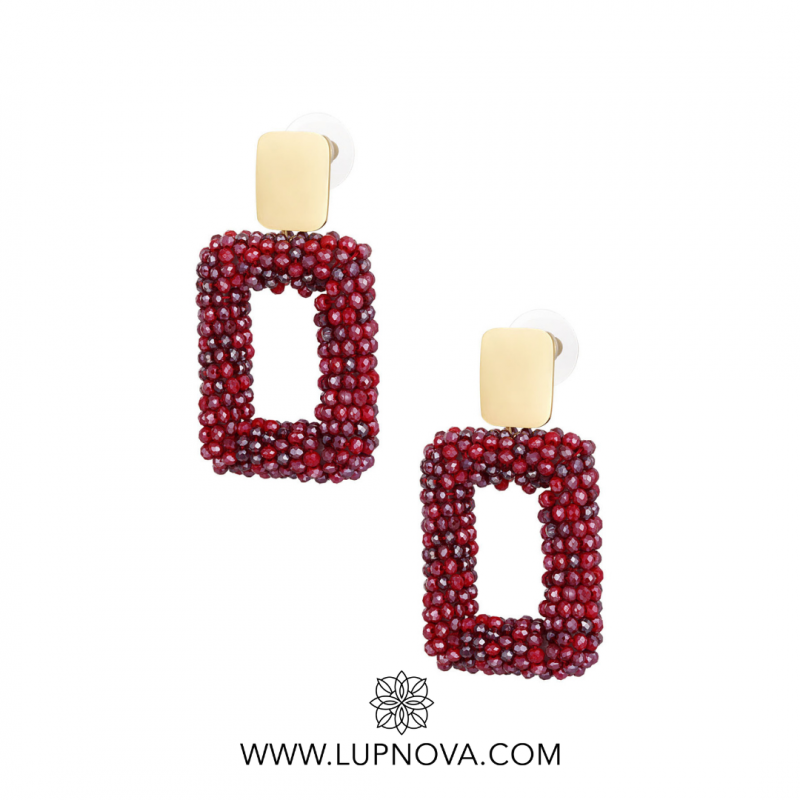 Aretes rectangulares de cuentas - Imagen 2