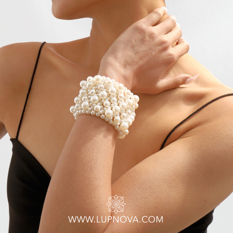 Pulsera cuff de perlas - Imagen 4