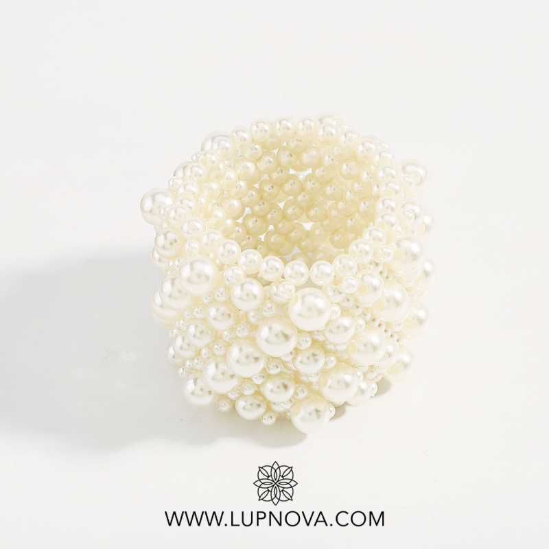 Pulsera cuff de perlas - Imagen 2
