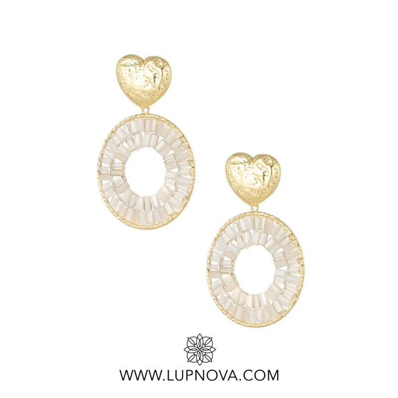 Aretes corazón de cuentas - Imagen 3