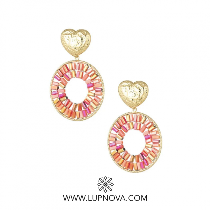 Aretes corazón de cuentas - Imagen 2