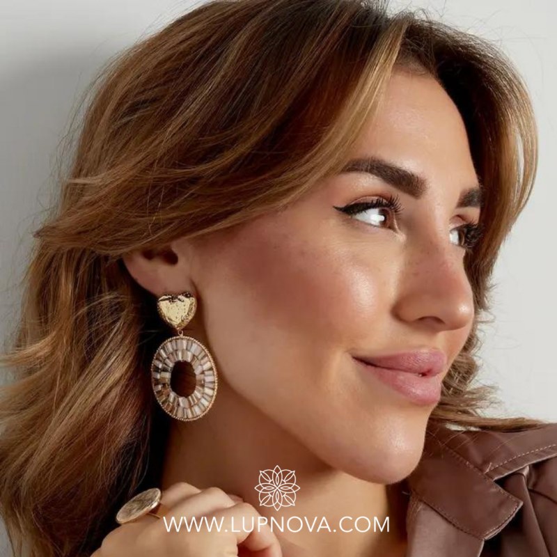 Aretes corazón de cuentas - Imagen 5