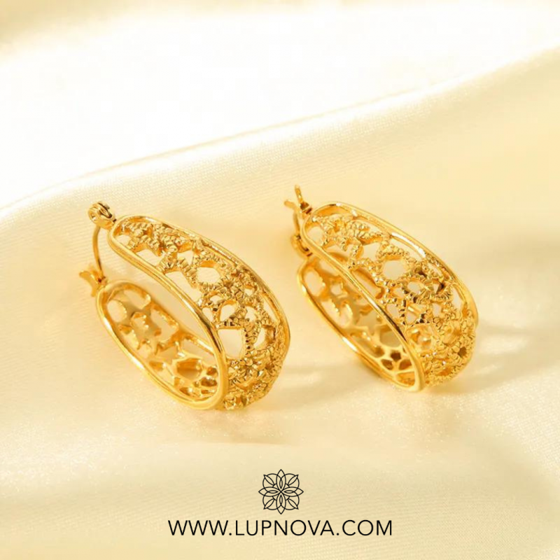 Argollas estrella vintage - Imagen 2