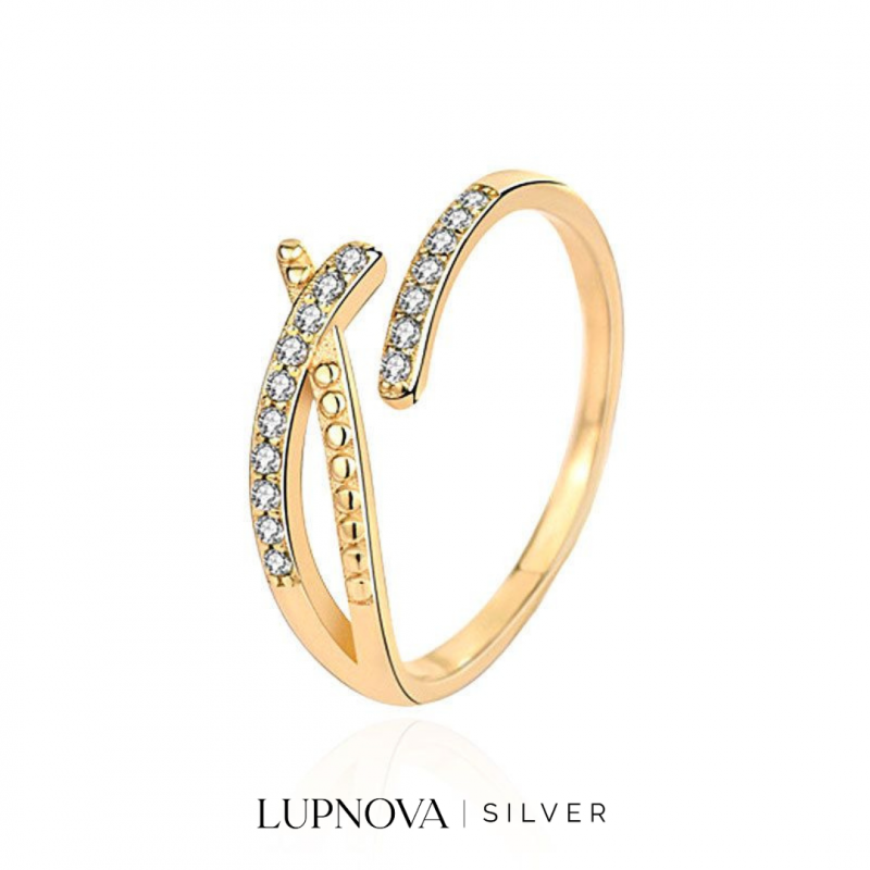 Anillo cruzado de circonias plata925 - Imagen 2