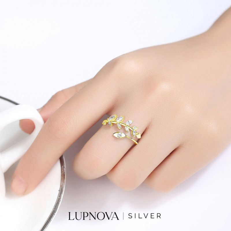 Anillo ramas de olivo plata925 - Imagen 2