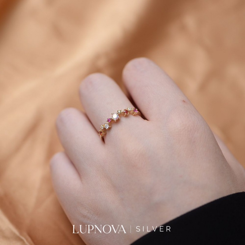 Anillo arcoiris de cironio plata925 - Imagen 2