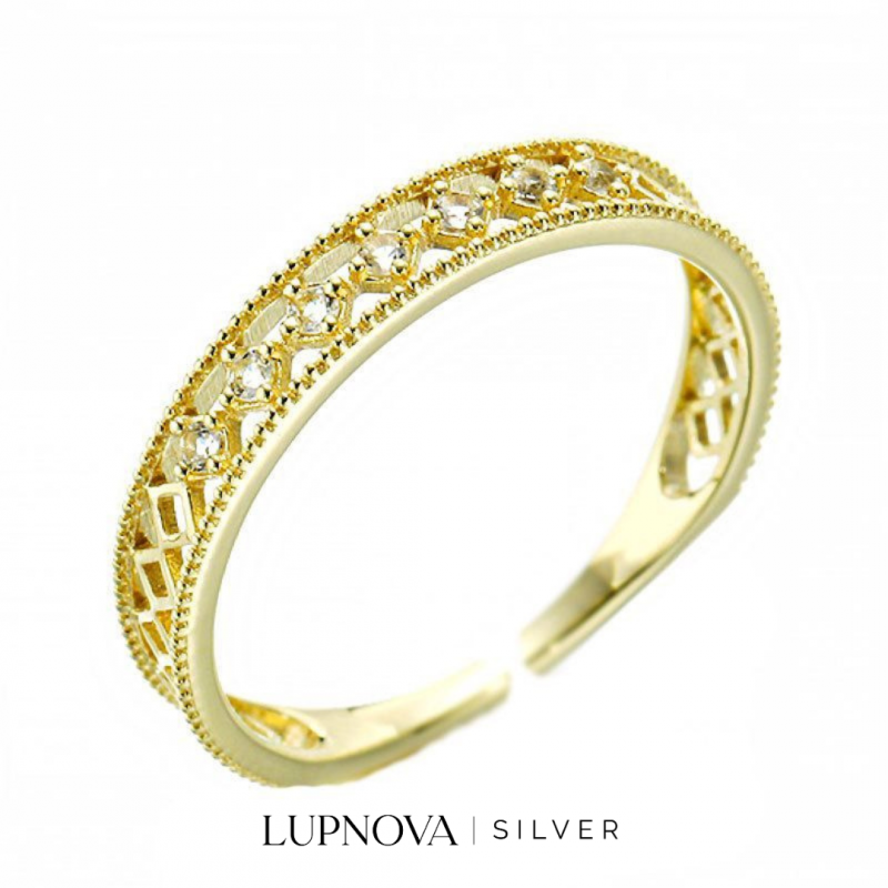 Anillo rombos calados plata925 - Imagen 3