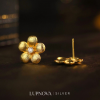 Aretes flor studs plata925 - Imagen 3