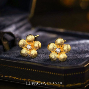 Aretes flor studs plata925