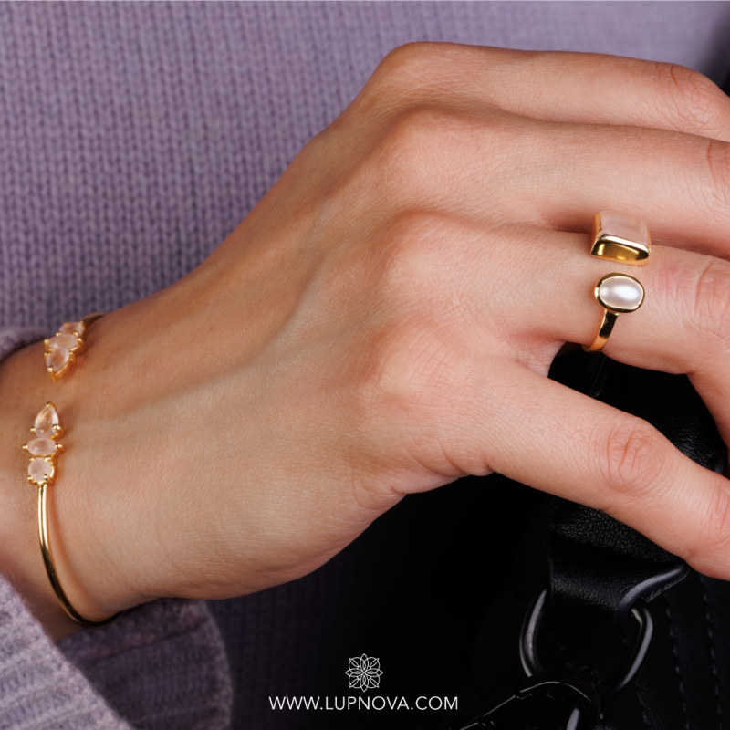 Pulsera con remates de cuarzo plata925 - Imagen 2