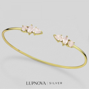 Pulsera con remates de cuarzo plata925